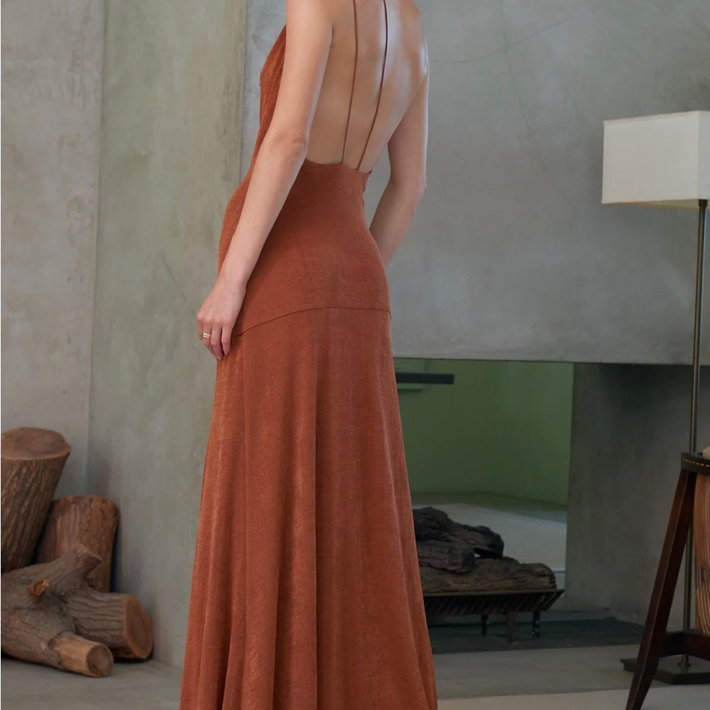 MISHA Celestine Jersey Gown in Copper - New - Size 2 - Picture 2 of 6